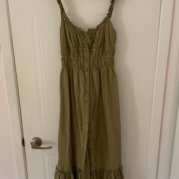 Urban Outfiters UO Sierra Lace-Up Midi Dress - Picture 1 of 5